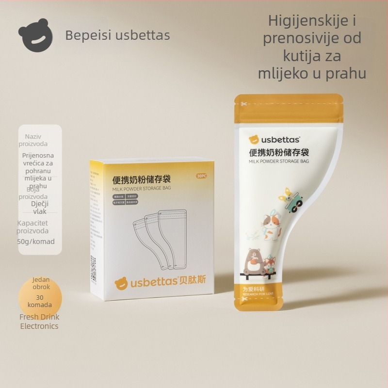 Beptides Prijenosne jednokratne vrećice za mlijeko u prahu – putne vrećice za čuvanje mlijeka u prahu, prehrambena kvaliteta