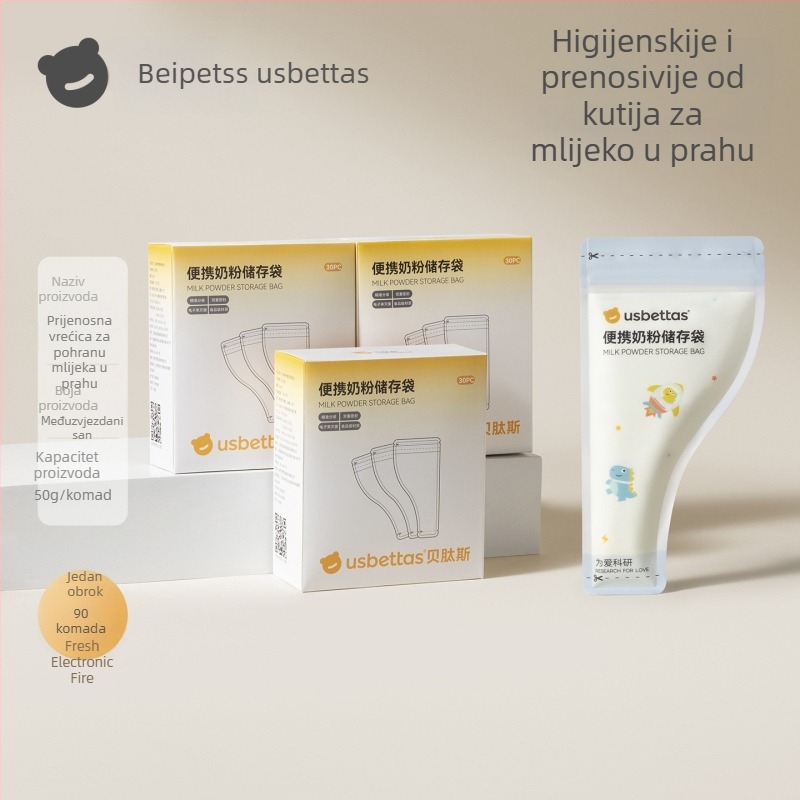 Beptides Prijenosne jednokratne vrećice za mlijeko u prahu – putne vrećice za čuvanje mlijeka u prahu, prehrambena kvaliteta