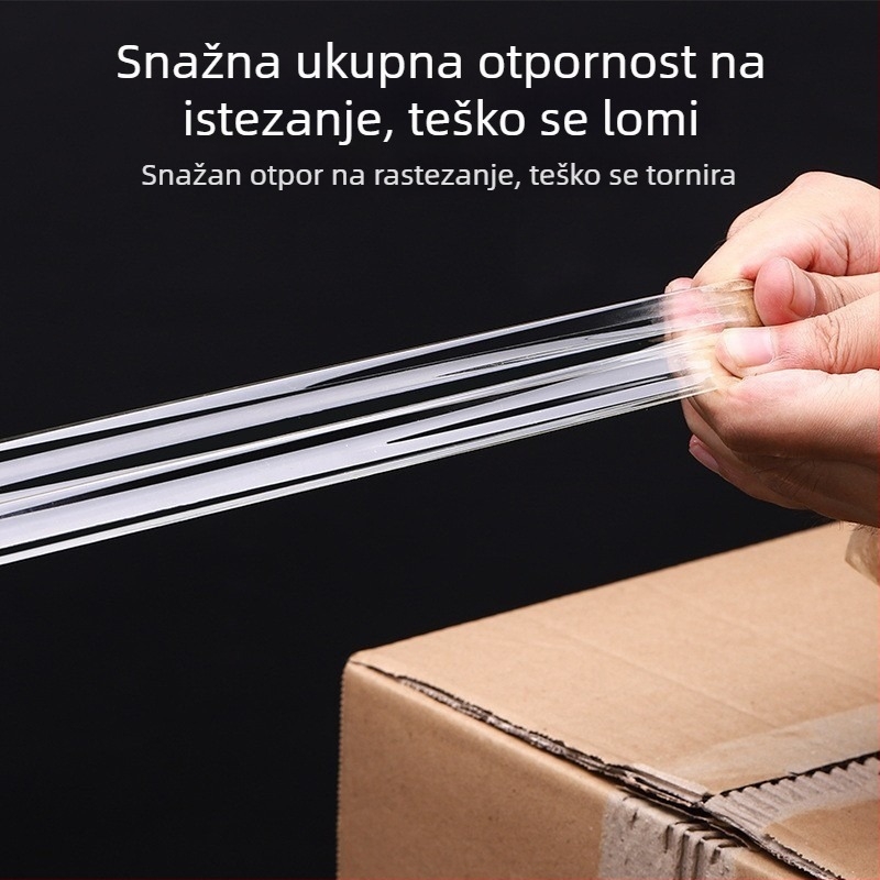 Paketna traka s BOPP filmom, debljina 52 μm, prozirno ljepilo, jaka adhezija, -20 do 40°C