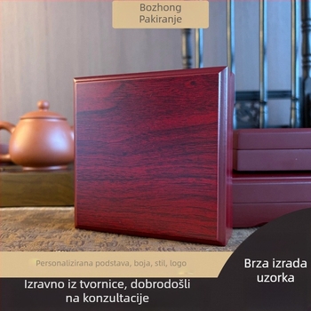 Drvena kutija od MDF-a za memorijalne novčiće i zlatne/srebrne novčiće • Model BZBOX-0038 • lasersko graviranje, UV premaz, zlatno otiskivanje • tiskanje logotipa i prilagodba
