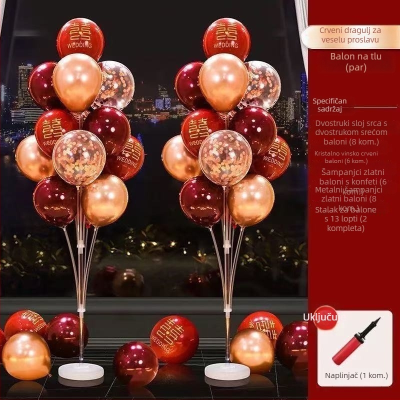 Set dekoracije balonima za svadbu na podnoj stativi