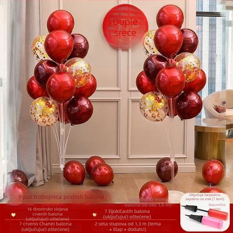 Set dekoracije balonima za svadbu na podnoj stativi