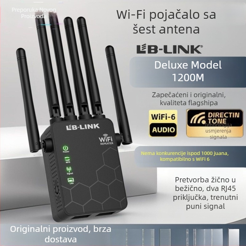 WiFi pojačivač signala 5G gigabit, dvokanalni, kroz zid, kućni bežični pojačivač mreže