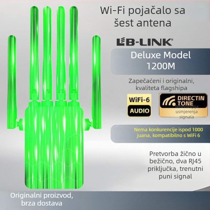 WiFi pojačivač signala 5G gigabit, dvokanalni, kroz zid, kućni bežični pojačivač mreže