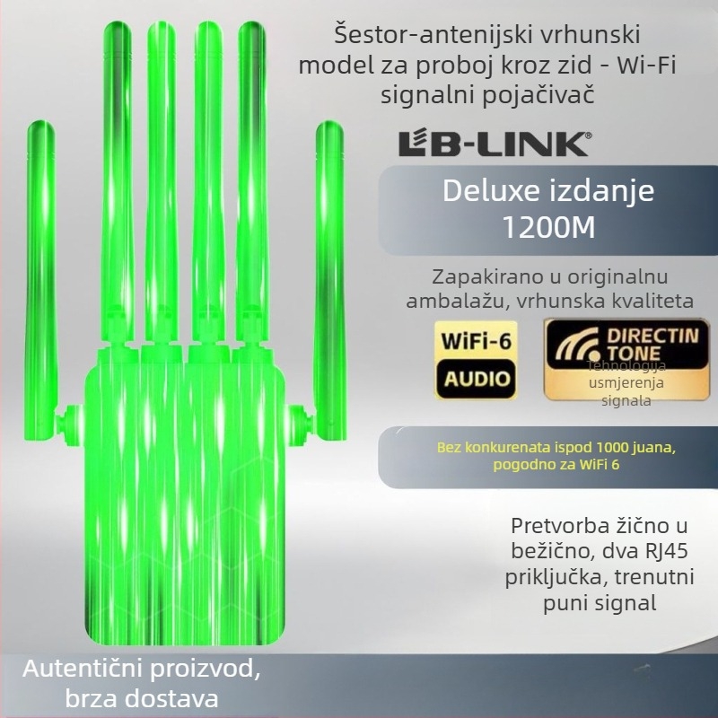 WiFi pojačivač signala 5G gigabit, dvokanalni, kroz zid, kućni bežični pojačivač mreže