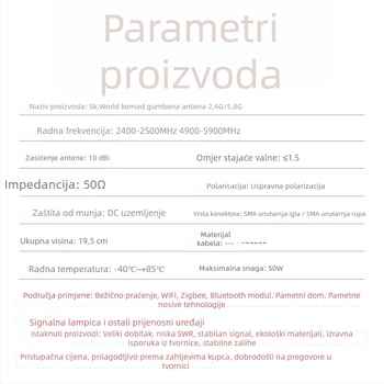 HCY dvopojasna WiFi antena za Asus usmjerivače – kroz zid, visoki dobitak