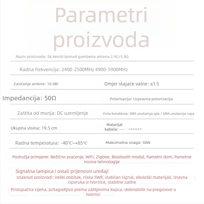 HCY dvopojasna WiFi antena za Asus usmjerivače – kroz zid, visoki dobitak