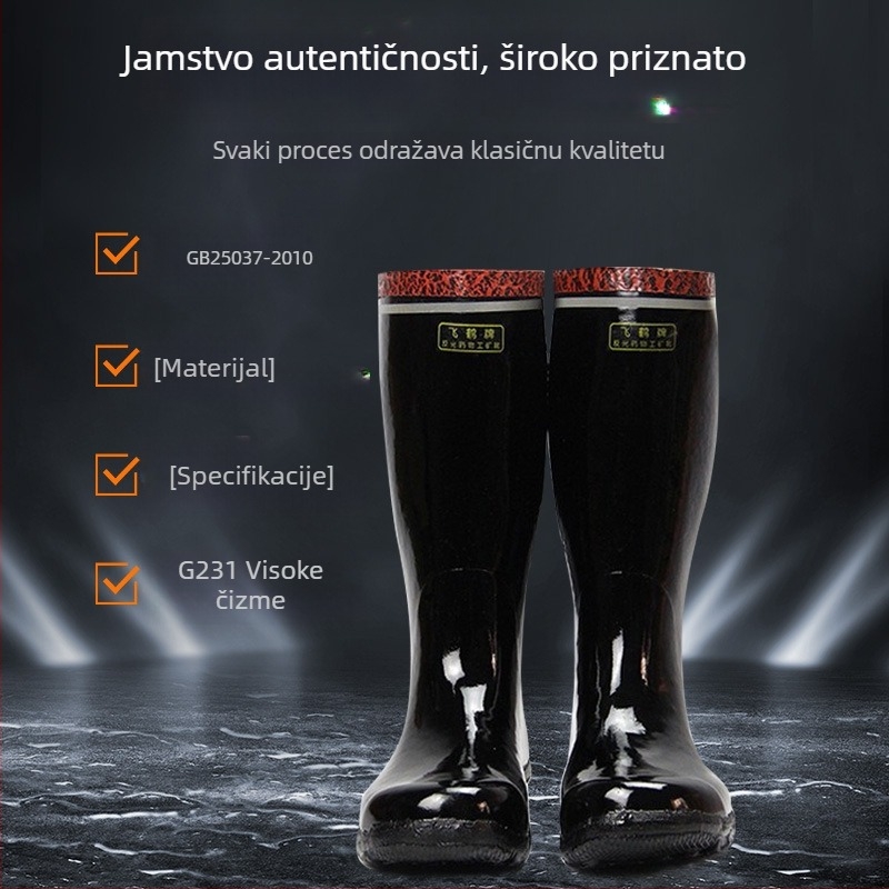 Feihe Visoke industrijsko-rudarske čizme, prirodna guma s pamukom, protuklizne i otporne na habanje, za podzemne ugljene mine (muške)
