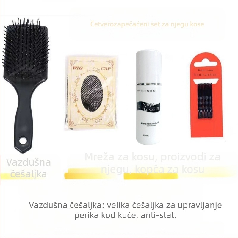 Perika s dvostrukom konjskom repom, dugi kovrčavi valovi, vlakna otporna na toplinu, fringe: ravne ili nagnute