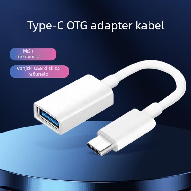 Type-C na USB OTG adapter kabel – za USB flash disk, miš i tipkovnicu