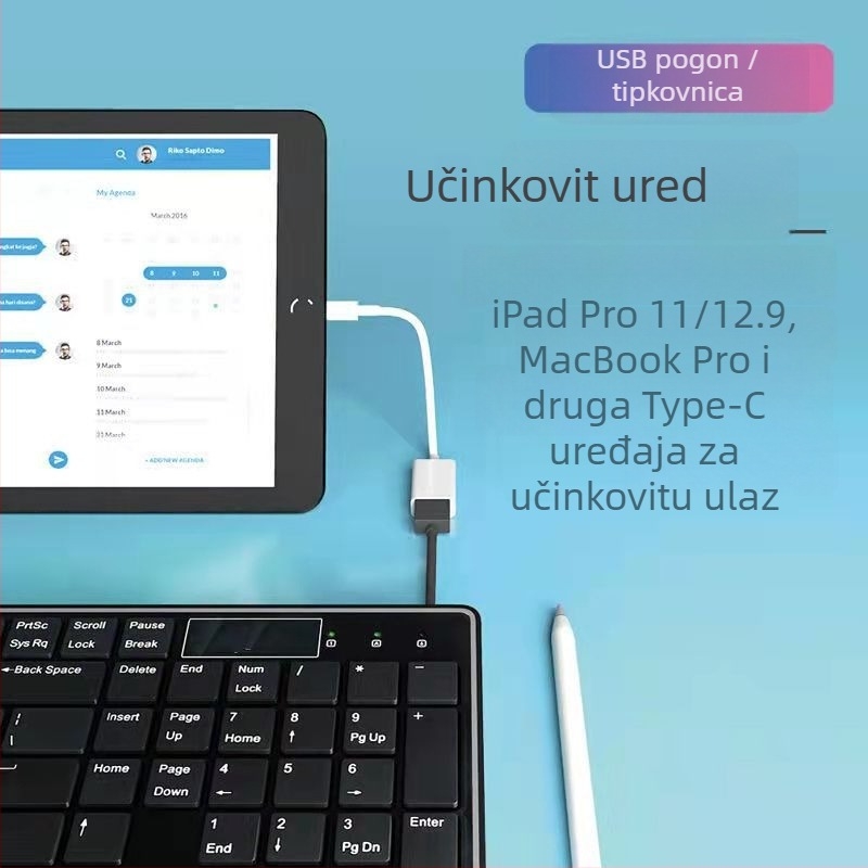 Type-C na USB OTG adapter kabel – za USB flash disk, miš i tipkovnicu