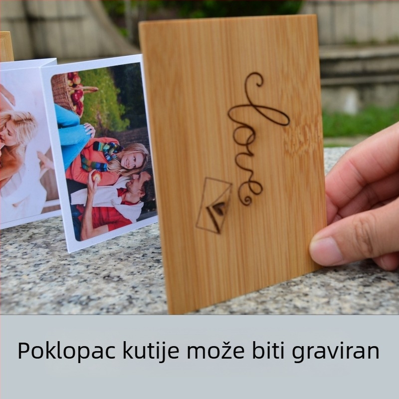 Drvena kutija za skladištenje s ladicama, model 002, od borovine, povlačni otvaranje, kapacitet 18, personalizacija i tisak logotipa