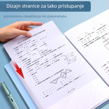 Plastična A4 dokument folder s debelim prozirnim višeslojnim umetnim džepovima, Dehong model 5080, 60 stranica, debljina materijala 75 mm, moguć tisak loga