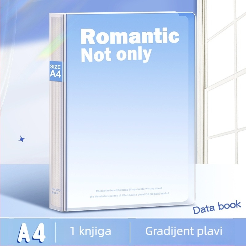 Plastična A4 dokument folder s debelim prozirnim višeslojnim umetnim džepovima, Dehong model 5080, 60 stranica, debljina materijala 75 mm, moguć tisak loga