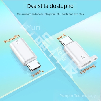 Type-C do Apple Lightning audio adaptor s ugrađenim daljinskim upravljačem za pozive i reprodukciju glazbe