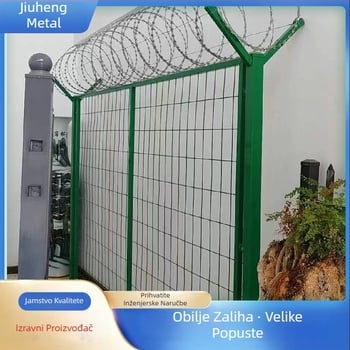 Zaštitna ograda s šiljcima protiv penjanja i bodljikavom žicom, perimetar u obliku slova Y