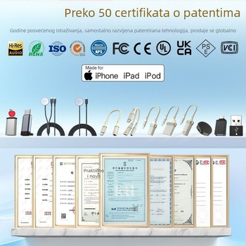 Adapter za slušalice i audio pretvarač, 2-u-1 dizajn, za seriju iPhone 7–14