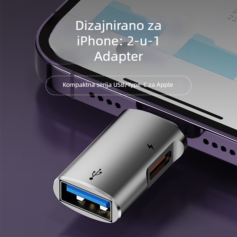 SYRUI SY-154 Lightning to USB OTG 2-u-1 adapter za iPhone 14