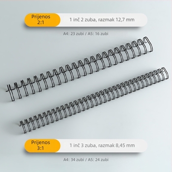 Shuchang A4 metalni prstenovi za spajanje s 34 rupa, 3:1 dvostruka spirala za kalendar