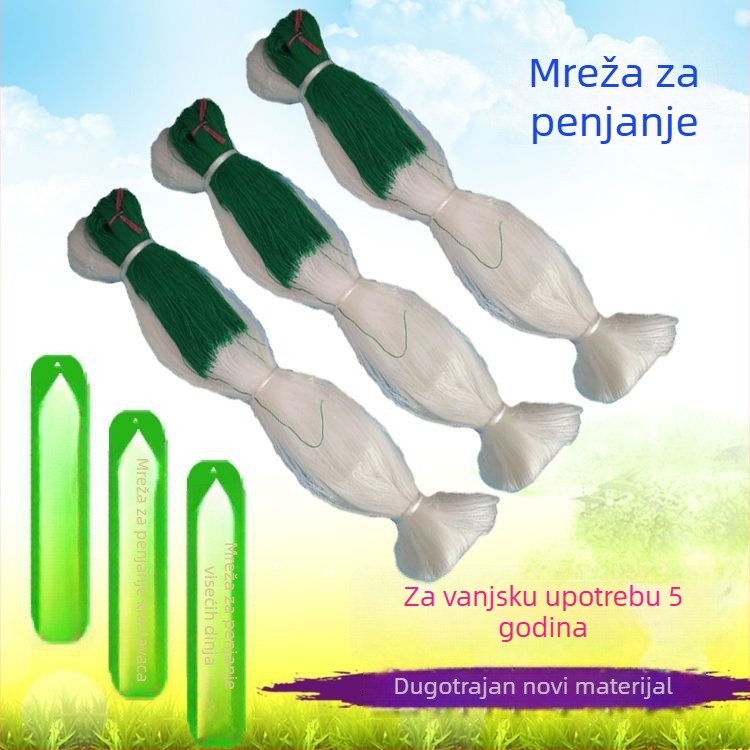 Mreža za penjanje biljaka od PE, bijela, duljina 100–200 m, širina 1,5–8 m, za vrt, Jieteng Huinong