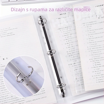 Odvojiva mappa za listove sa remenom, velika kapaciteta za ispite, INS stil, PVC, kopča 15 mm, pogodno za A3 papir