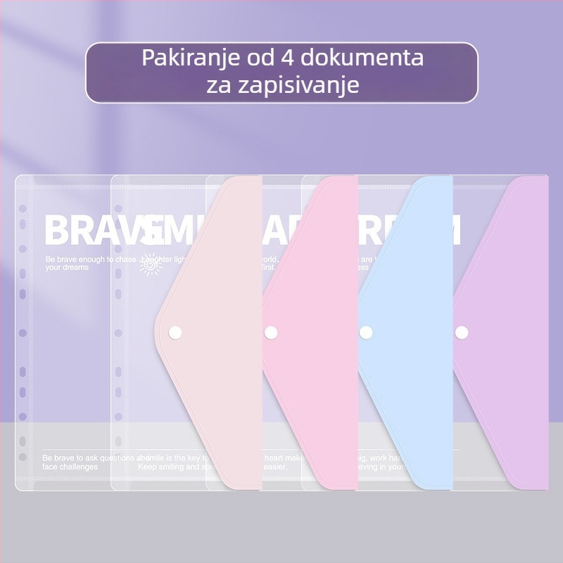 Odvojiva mappa za listove sa remenom, velika kapaciteta za ispite, INS stil, PVC, kopča 15 mm, pogodno za A3 papir