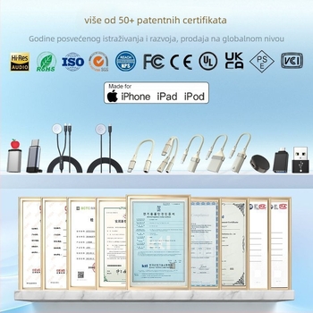 Type-C adapter za mobitel s 60W PD brzo punjenje – 2-u-1 slušavno-punjac kabel, inline kontrole, podrška za pozive i reprodukciju glazbe, kompatibilno s Apple, Huawei, Samsung, Honor, Xiaomi, Vivo