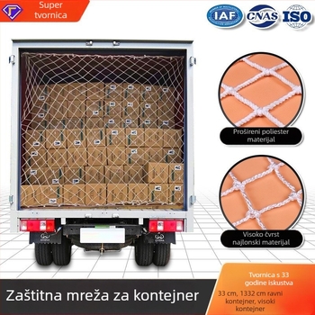 Kontejnerska mreža, najlon zatvaračka mreža s funkcijom protiv prevrtanja, za standardne i visokokubne kontejnere