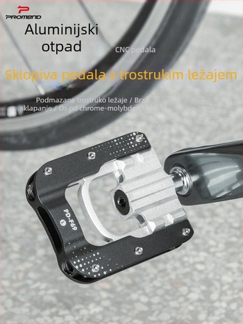 PROMEND PD-F69 Sklopni pedal – aluminijska legura, protuklizni, za sklopive bicikle