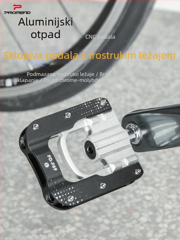PROMEND PD-F69 Sklopni pedal – aluminijska legura, protuklizni, za sklopive bicikle