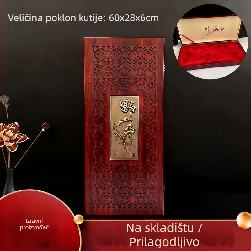 XH Ginseng Box – šuplje izrezbarena drvena kutija za darove; materijal: fiberboard; izrada: rezbarenje; unutarnja obloga: prilagodljiva; način pakiranja: kutija za pakiranje
