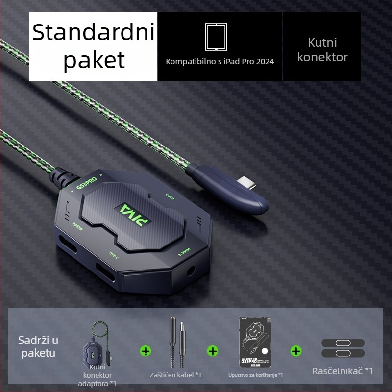 Piva GS3 adapter za Huawei i Xiaomi, USB-C i Mini USB, 3-u-1 brzo punjenje do 60W, s tkanom konstrukcijom