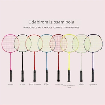 Raketa za badminton, okvir od karbonskih vlakana, težina 75–79 g, ručka G5, najlonske strune, pogodna za amatere, juniore i srednje napredne igrače