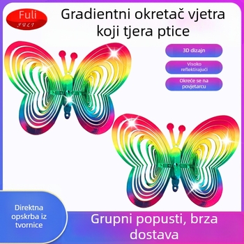 Zvono za otjerivanje ptica na vjetar s rotacijom, za balkon i vrt, ABS, Fu Li