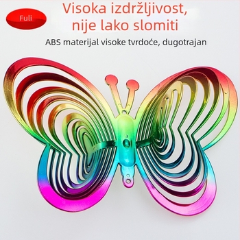 Zvono za otjerivanje ptica na vjetar s rotacijom, za balkon i vrt, ABS, Fu Li