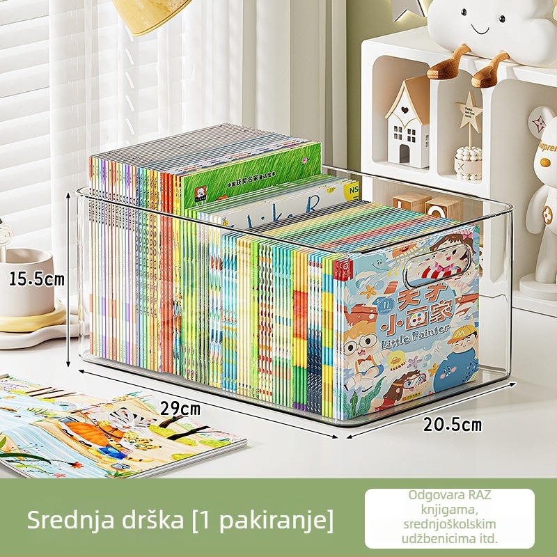 Prozirna akrilna stolna kutija za dječje slikovnice – stolni organizator