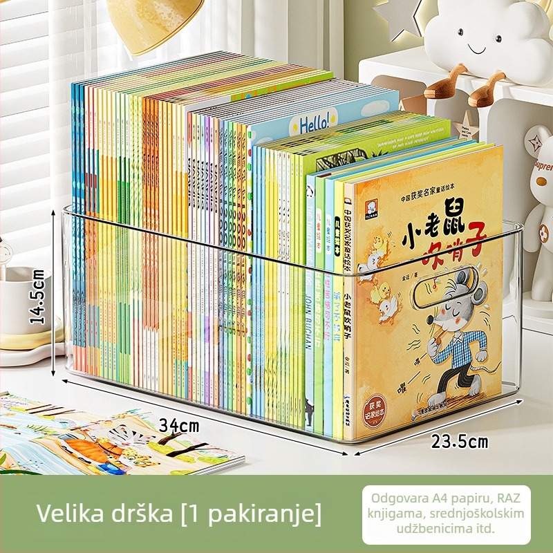 Prozirna akrilna stolna kutija za dječje slikovnice – stolni organizator