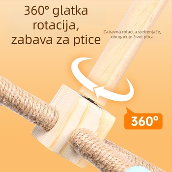 Igračka za papige s metalnim stalkom i oblikom vjetrenjače, penjačka mreža i ljuljačka, model N284011