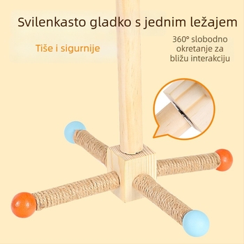 Igračka za papige s metalnim stalkom i oblikom vjetrenjače, penjačka mreža i ljuljačka, model N284011