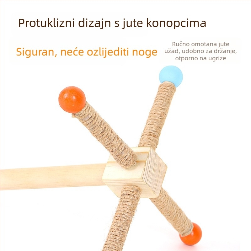 Igračka za papige s metalnim stalkom i oblikom vjetrenjače, penjačka mreža i ljuljačka, model N284011