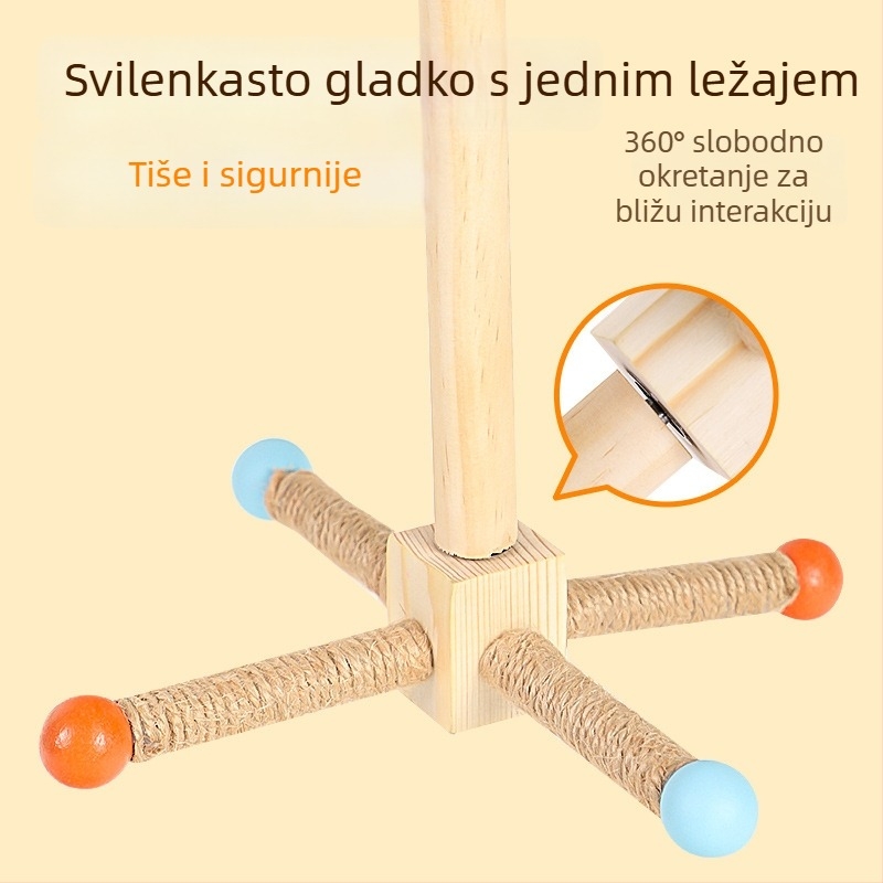 Igračka za papige s metalnim stalkom i oblikom vjetrenjače, penjačka mreža i ljuljačka, model N284011