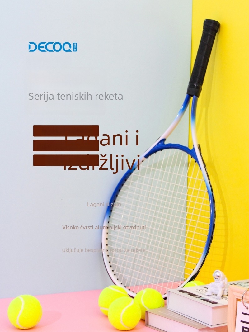 Teniski trener za solo vježbu s rebound uzicom, aluminijski okvir, najlon kabel, težina 95–100 g, debljina drške G4