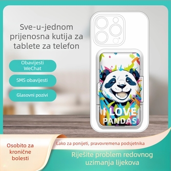 Kutija za tablete Kangzhao, crtani stil, prijenosna, kapacitet 50 ml, TPU i plast