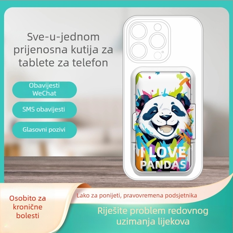 Kutija za tablete Kangzhao, crtani stil, prijenosna, kapacitet 50 ml, TPU i plast