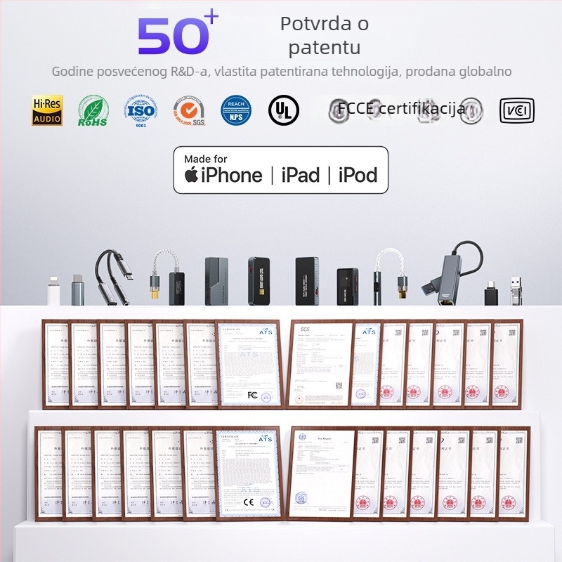 KINMAX AD06 Type-C na 3,5 mm audio i punjački adapter – 2-u-1 za Type-C uređaje (Google, Samsung, Huawei, Xiaomi, Apple 15/16)