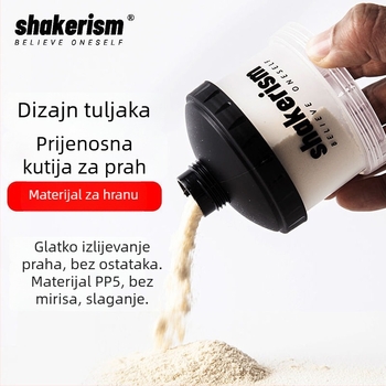 Kutija za doziranje mliječnog praha s plastičnim lijevnikom, prehrambene kvalitete, prijenosna posuda za proteinski prah