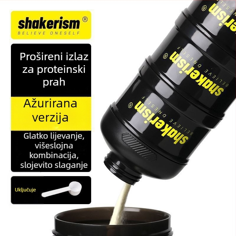 Kutija za doziranje mliječnog praha s plastičnim lijevnikom, prehrambene kvalitete, prijenosna posuda za proteinski prah