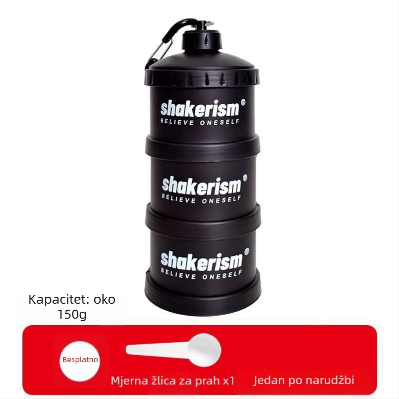 Kutija za doziranje mliječnog praha s plastičnim lijevnikom, prehrambene kvalitete, prijenosna posuda za proteinski prah