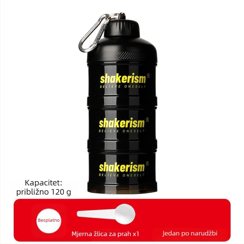 Kutija za doziranje mliječnog praha s plastičnim lijevnikom, prehrambene kvalitete, prijenosna posuda za proteinski prah