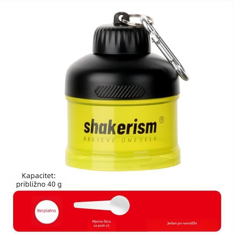 Kutija za doziranje mliječnog praha s plastičnim lijevnikom, prehrambene kvalitete, prijenosna posuda za proteinski prah